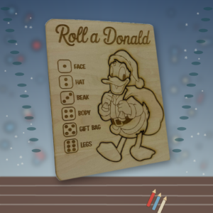 Roll a ....Donald Duck - Colour Your Own Wooden Roll-a-Character Puzzle Game – Children’s Festive Craft Activity