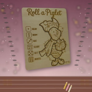 Roll a ....Piglet - Colour Your Own Wooden Roll-a-Character Puzzle Game – Children’s Festive Craft Activity