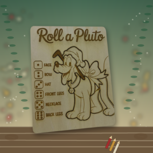 Roll a ....Pluto - Colour Your Own Wooden Roll-a-Character Puzzle Game – Children’s Festive Craft Activity