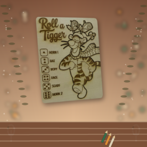 Roll a ....Tigger - Colour Your Own Wooden Roll-a-Character Puzzle Game – Children’s Festive Craft Activity