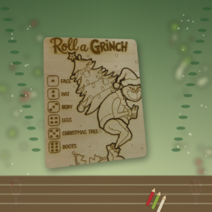 Roll a ....Christmas Grinch - Colour Your Own Wooden Roll-a-Character Puzzle Game – Children’s Festive Craft Activity
