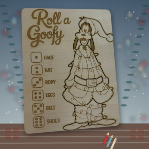 Roll a ....Goofy - Colour Your Own Wooden Roll-a-Character Puzzle Game – Children’s Festive Craft Activity