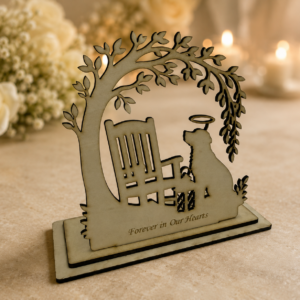 Personalised Wooden Dog Memorial Candle Holder - Bench