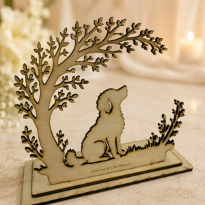 Personalised Wooden Dog Memorial Candle Holder - Hanging Tree