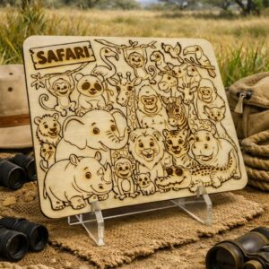 Safari Wooden Colour & Build Puzzle
