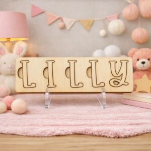 Personalised Colour Your Own Wooden Name Puzzle | Custom Children's Name Plaque & Learning Activity