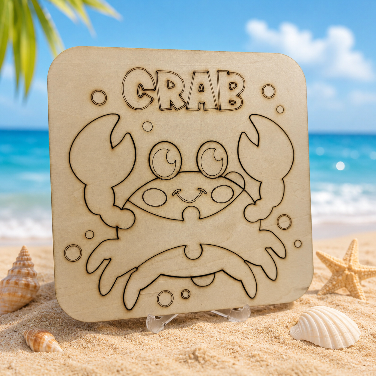 Wooden Crab Puzzle for Kids – Colour Your Own Wooden Jigsaw Puzzle