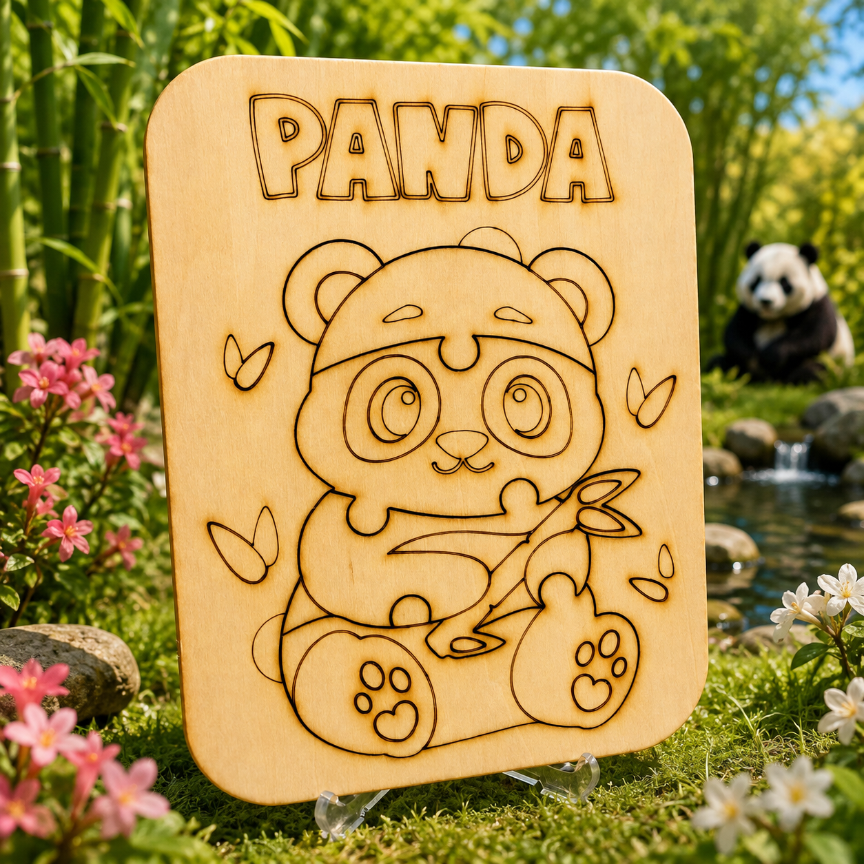 Wooden Panda Puzzle for Kids – Colour Your Own Wooden Jigsaw Puzzle